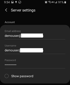 imap server settings